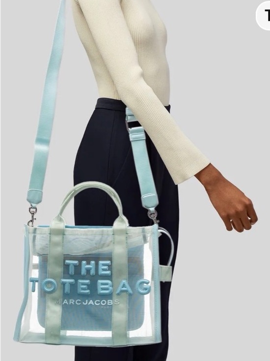 Marc Jacobs Handbags - Marc Jacobs Clear Tote with Light Blue Trim used great condition